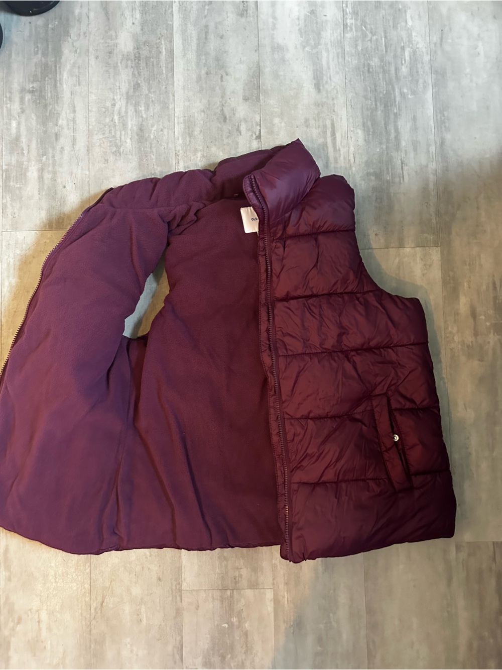Old Navy Burgundy Quilted Puffer Vest - Picture 2 of 9